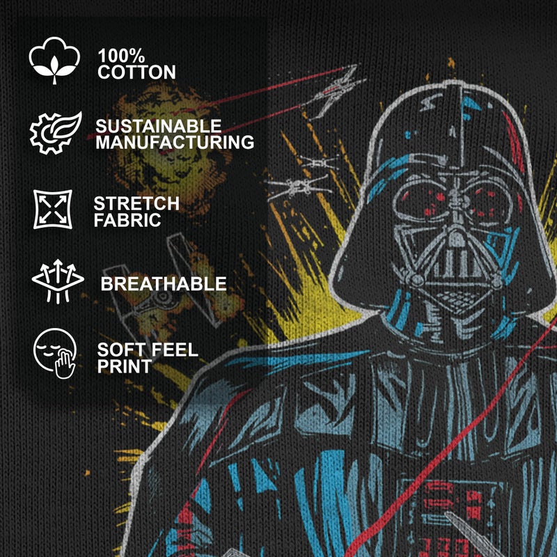 STAR WARS Boy's Darth Vader Battle T-Shirt - Black - X Large - Image 4